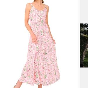 CeCe Pink Floral Maxi Dress -10